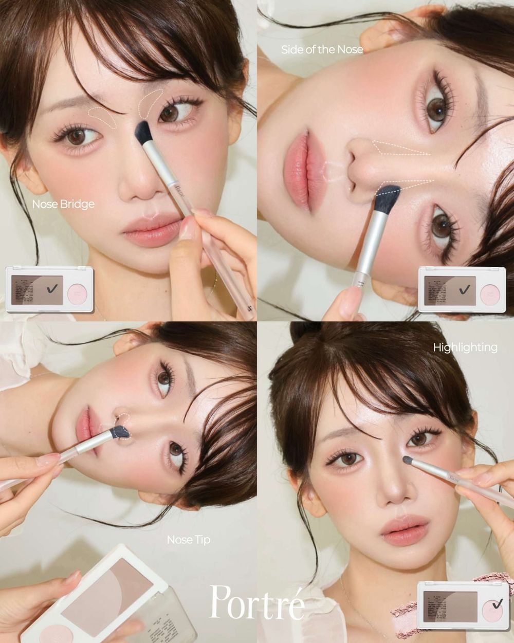 韓國清潭洞化妝師愛用到見鐵片！韓味滿滿「乾淨原生妝」必備小臉神器，雙色修容＋打亮，彩妝新手也能畫出氛圍感韓妝！-6