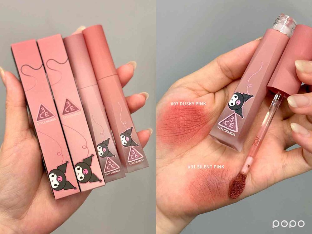 3CE酷洛米聯名彩妝萌酷指數爆表！絲絨唇釉、單色腮紅、奶油眼影盤換上Kuromi灰粉外殼，獨家毛絨隨身鏡必蒐集！-10