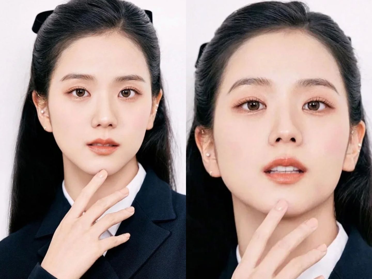 韓國歐膩妝容範本!BLACKPINK JISOO『韓系淡顏初戀妝』暖棕菱角平眉、細閃裸粉下至暈染...,愛用彩妝全公開!-10