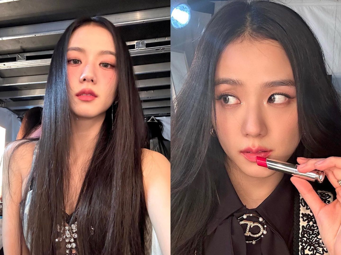 韓國歐膩妝容範本!BLACKPINK JISOO『韓系淡顏初戀妝』暖棕菱角平眉、細閃裸粉下至暈染...,愛用彩妝全公開!-7