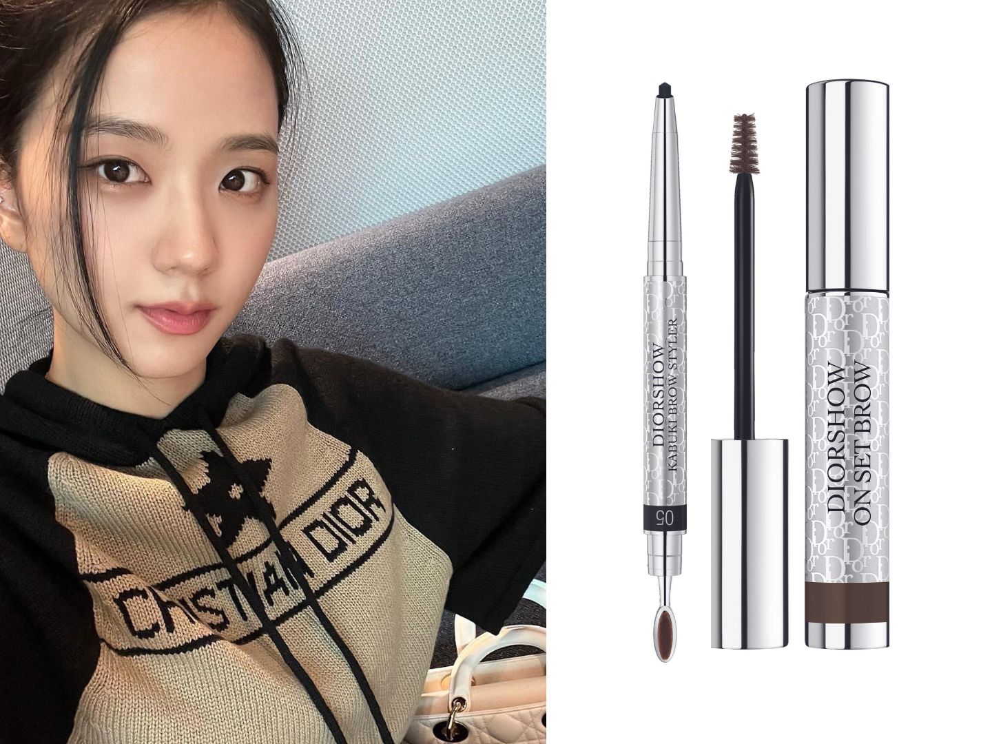 韓國歐膩妝容範本!BLACKPINK JISOO『韓系淡顏初戀妝』暖棕菱角平眉、細閃裸粉下至暈染...,愛用彩妝全公開!-2