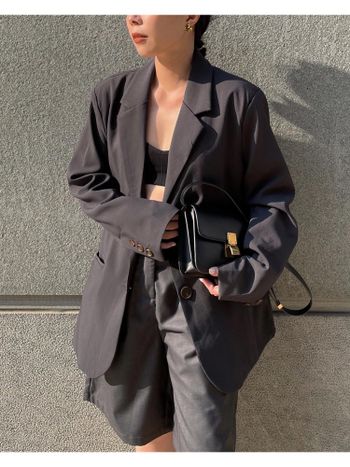 一身灰黑の微酷 ootd