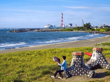 鑽石沙灣公園 超可愛小鳥消波塊