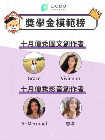 穿搭創作者｜10月獎學金模範榜單🎉