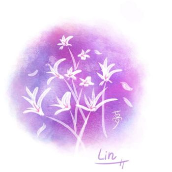 《手繪日常》白花和紫色