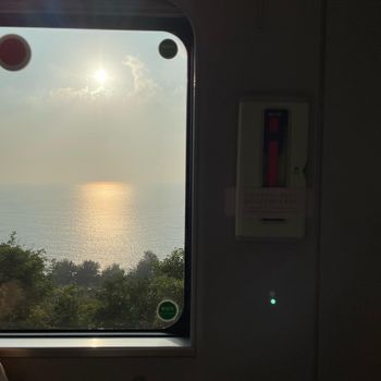 火車上的落日