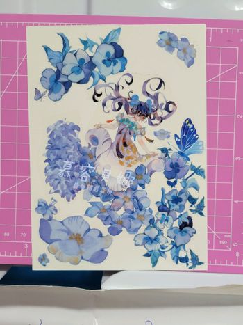  手作／藍色花精靈/ 紙膠帶拼貼/初入坑