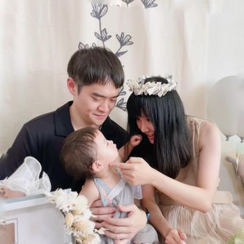 週歲慶生｜小胖塔的花圈是怎麼放上去的