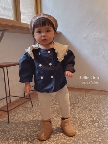寶寶穿搭 ｜ 一歲寶寶韓系穿搭 復古墊肩甜甜風OOTD