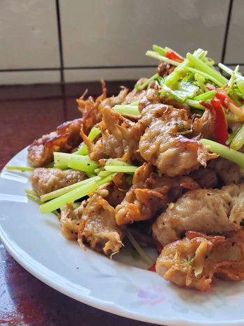 唐揚雞肉炒芹菜（素食）