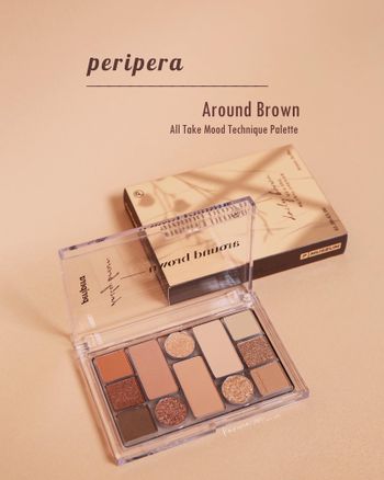 冬天來一杯熱奶茶吧☕️ Peripera 01 Around Brown12色眼影盤