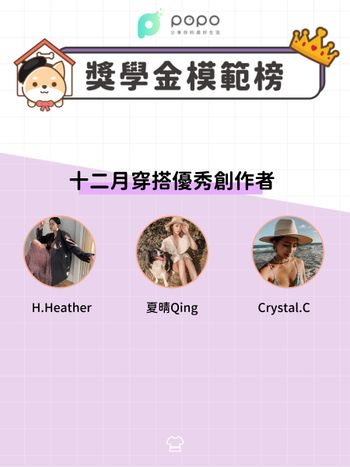 得獎公布｜12月優秀創作者✨