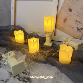 🕯️復古流淚蠟燭燈 做舊羅馬柱燭台🕯️