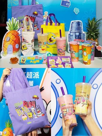 2023夏天必喝手搖飲新品！日出茶太 X 海綿寶寶派大星飲料杯、環保袋加購周邊可愛瘋掉！