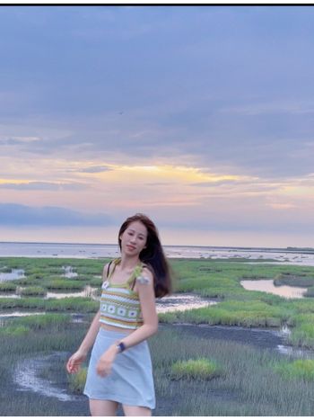 海邊針織背心穿搭