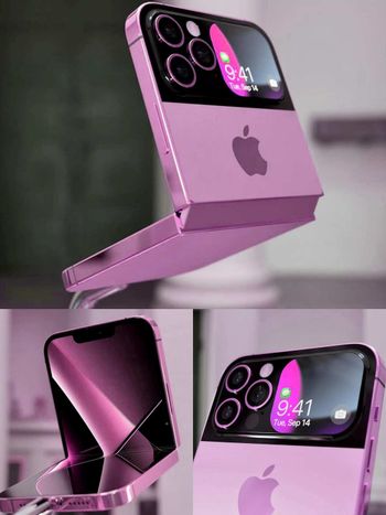 蘋果iPhone15要有摺疊機了？夢幻配色「玫瑰粉、紫莓粉」渲染圖、售價搶先看！