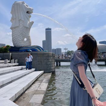 【新加坡-Singapore】新加坡熱門景點│ 新加坡最美濱海灣景色│魚尾獅公園 (Merlion)