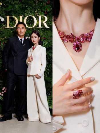 林依晨戴3.4億台幣「夢幻紅寶項鍊」現身Dior高級珠寶展、本人美到發光！