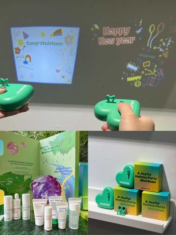 2023聖誕交換禮物推薦！INNISFREE繽紛多巴胺聖誕禮盒，綠茶籽、維他命C、A醇精華通通入組！滿額贈投影燈太可愛～