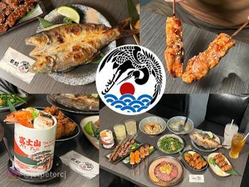（板橋居酒屋）日鶴串燒居酒屋～2023新北耶誕城美食推薦！粒粒分明鮭魚親子炒飯、滑嫩月見生牛肉、現烤串烤都好吃~日鶴菜單