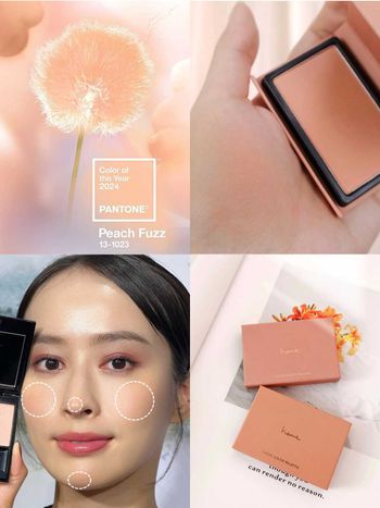 Pantone 2024年度代表色「Peach Fuzz絨毛蜜桃色」！萬能小臉腮紅搭配攻略，減齡、瘦臉一次達到！