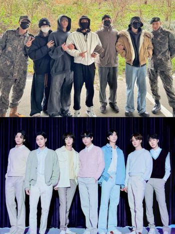 BTS防彈少年團四成員低調入伍！久違「完全體」7人全到齊，RM、V、柾國曝平頭造型發文逼哭粉絲！