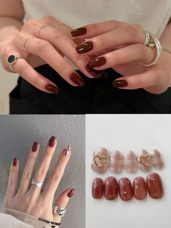 秋冬必做「酒紅色美甲」圖鑑！奶精暈染、水波紋法式、立體金邊...，比美拉德色系更有氛圍感！