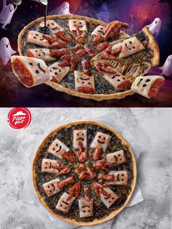 必勝客又出奇招！萬聖節「幽靈腸粉鳳爪比薩」驚嚇登場！驚悚幽靈Pizza你敢吃嗎～？