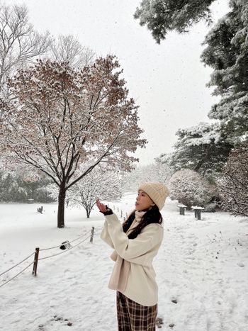 下雪的青瓦台真的好美❤️韓國簡約美甲推薦