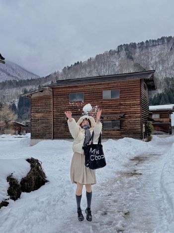 合掌村下雪啦