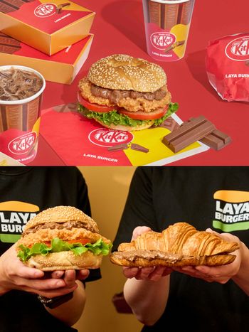 吃早餐還能抽東京來回機票！拉亞漢堡×KITKAT「巧克力脆薯、可可炸雞堡」鹹甜風味超療癒！