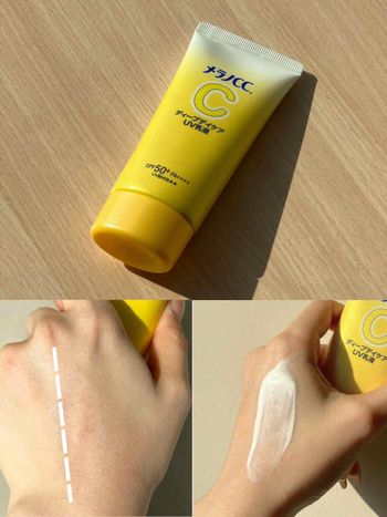 夏日最強美白防曬乳登場！Melano CC全新維他命C防曬乳，邊上妝邊養膚，一抹打造白皙潤透肌！