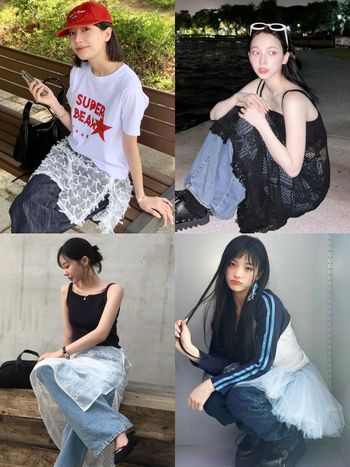 Rosé、Karina韓星最近在瘋「蕾絲裙+褲子」穿搭！街上韓妞真的都這樣穿！