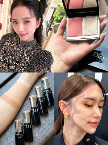 JISOO少女粉頰秘密！DIOR雙色高級光感腮紅＋立體小臉粉底棒，未上市先使用、看秀同款彩妝在這！