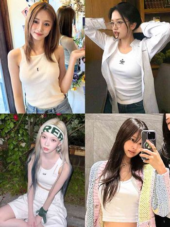 大熱天救星！夏天『白色小背心』穿搭範本！子瑜、金智媛一秒穿出好身材的秘密找到了！
