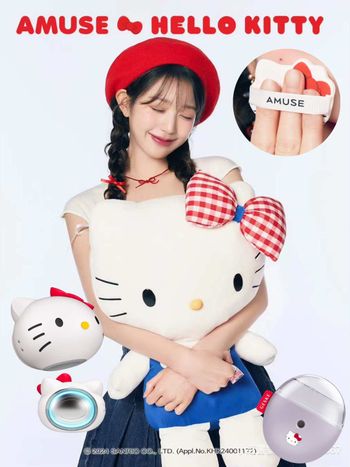 HELLO KITTY 50週年美妝聯名！張員瑛愛用水潤氣墊粉餅、凱蒂貓大頭導入儀、可愛吸油面紙，三麗鷗粉荷包不保！