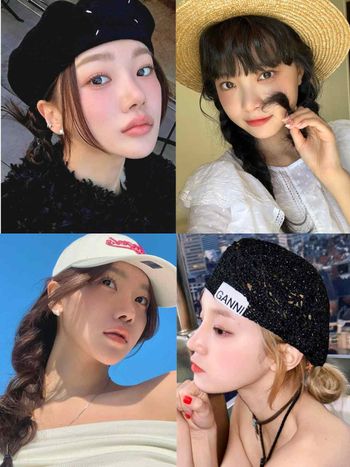 帽子搭髮型超顯小臉！子瑜小臉帽子編髮、Minnie、宮協咲良都愛雙麻花辮，張員瑛這樣綁超出片！