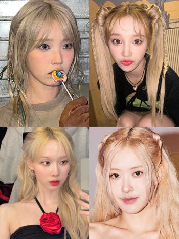 韓星同款金髮色編髮造型，Winter、Rosé公主頭美到封神、「這位」化身真人版芭比！