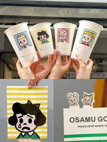 萬波跟「可愛始祖」OSAMU GOODS聯名了！四款Q翻杯身必打卡、貓咪便利貼日妞也瘋搶！