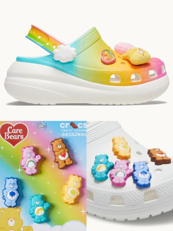 CROCS洞洞鞋出Care Bears聯名！彩虹熊鞋扣可愛爆、開賣日「這天」要搶結帳！