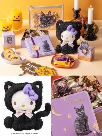 2024萬聖節限定！GODIVA推超Q「黑貓巧克力禮盒」、買就送限量黑貓Hello Kitty玩偶！