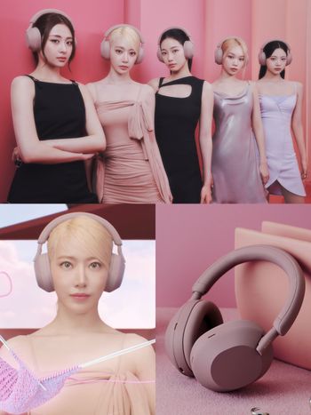 LE SSERAFIM認真營業中！五人現身Sony降噪耳機「玫瑰灰」新色廣告美翻天、看完想馬上換耳機！