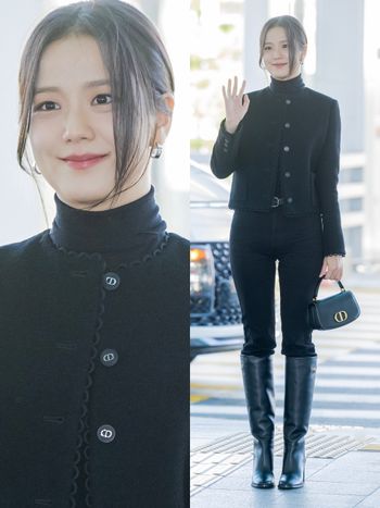 Dior大公主出發時裝周！JISOO全黑「優雅千金風」穿搭、完全是韓劇女主角吧！
