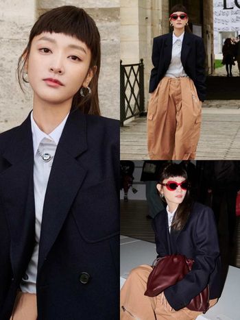 沒有王淨駕馭不了的衣服！LOEWE巴黎大秀「廓形西裝＋燈籠褲」化身企業女霸總，太適合淨寶了！