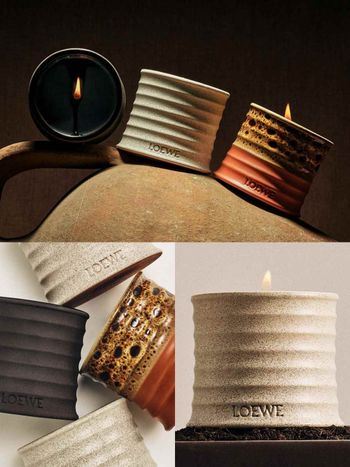 2024必珍藏精品香氛！LOEWE「Textura香味質感蠟燭」，三款珍稀花香調、手工陶製燭杯，打造奢華感自然居家香氛！