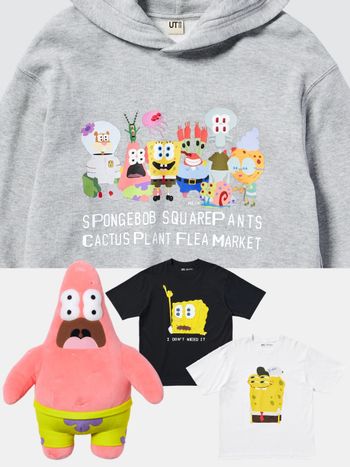 UNIQLO海綿寶寶聯名超可愛！ 聯手潮牌打造「四眼版本UT」連玩偶公仔都想收藏！