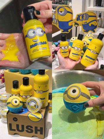 小小兵Minions x LUSH 限定聯名系列開賣！汽泡彈、眼罩眼膜、香蕉沐浴乳...，被可愛暈了！