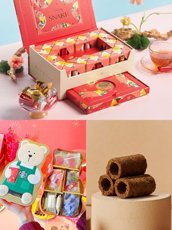 2025新年禮盒推薦！LADY M蛇年限定可麗捲餅、星巴克小熊糖果禮盒、SOMA聯名茶蛋捲⋯送禮不出錯！