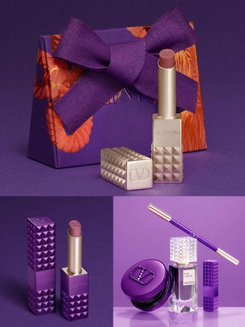 2025新年限定精品彩妝！VALENTINO BEAUTY高訂鉚釘唇膏、高訂光感氣墊粉餅...，掀起一場浪漫紫爆！