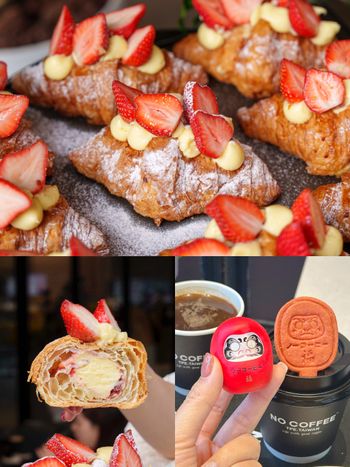 2025草莓季必吃甜點！NO COFFEE「草莓卡士達可頌」爆漿餡料超療癒、蛇年限定開運紅達摩同步開賣！
